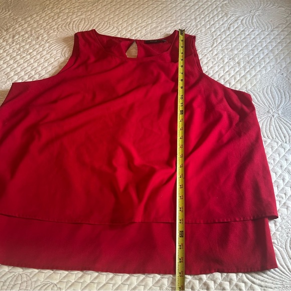 APT. 9 Red Sleeveless Blouse | Plus Size 2X | Layered Hem | Work to Weekend - Picture 8 of 8